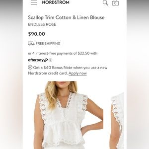 NWOT Endless Rose olive green top